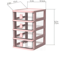 Rabbit Desktop Storage Box Transparent Drawer Desk Mini Storage