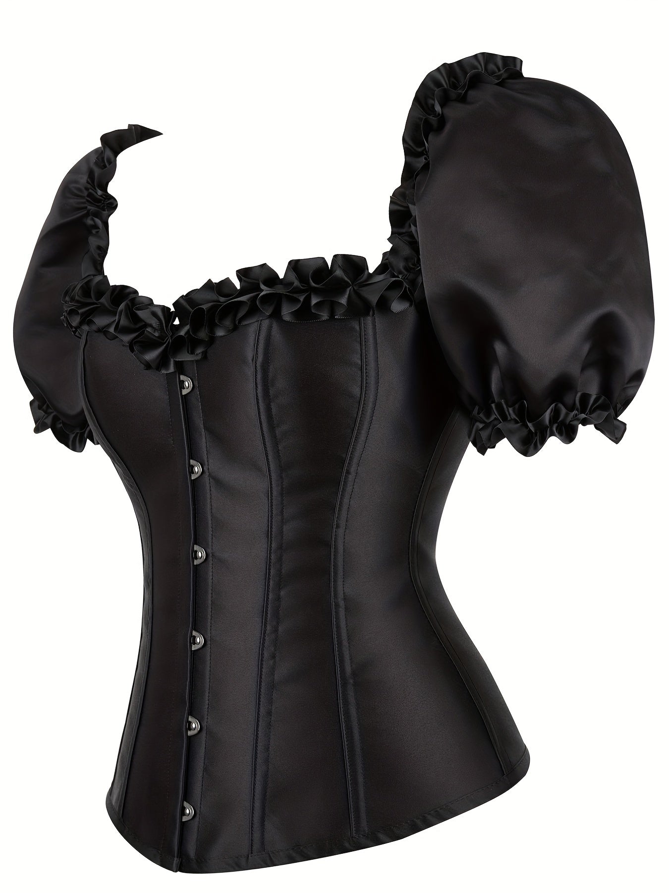 Ruffle Corset Bustier Lace Up Body Shaper
