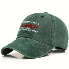 Vintage Baseball Cap Letter Printed Distressed Cotton Dad Hats Solid Sun Hat