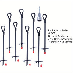 Heavy Duty Metal Auger Ground Anchor Stakes for Tents