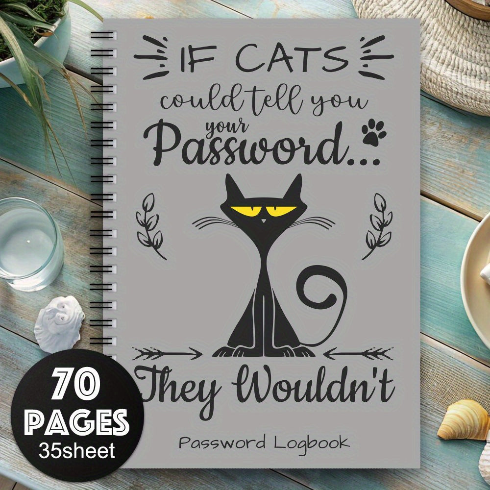 Cat Spiral Password Notebook: Login Recording