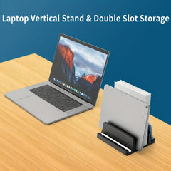 Maiwey Laptop Stand Vertical Desktop Organizer Secure Clip Holder