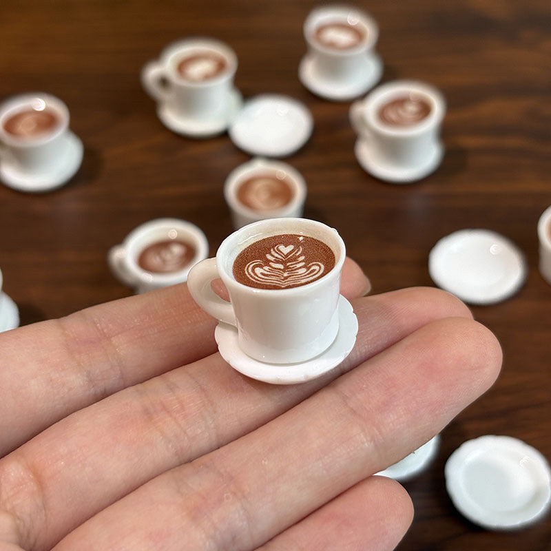 Colorful Resin Coffee Cup Set for Dollhouses