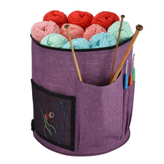 Cylindrical Yarn Storage Bag Large Capacity Non Slip Crochet Bag