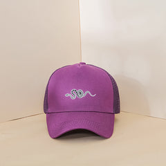 Snake Embroidery Mesh Baseball Cap Cotton Casual Sun Visor Hats Man Unisex