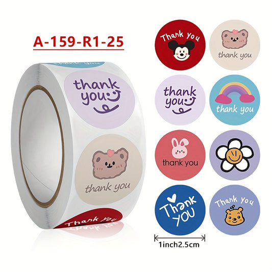 500pcs Thank You & Cartoon Baking Stickers