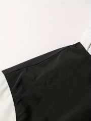Men's Block Hooded Jacket for Autumn and Winter