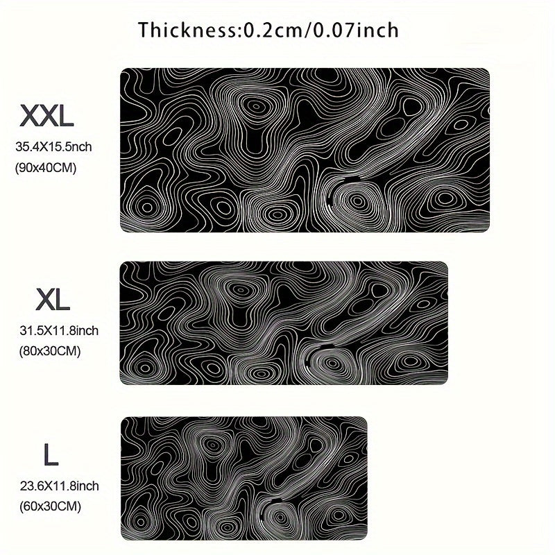 Topographic Map Large Mouse Pad Laptop Gaming Accessories Keyboard Mat Mousepad