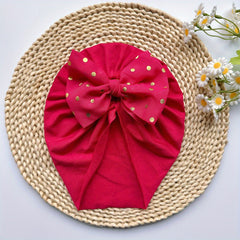 Baby Girls Polka Dots Flowers Decor Cap Soft Head Wrap