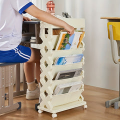 6 Tier Small Bookshelf Beside Desk Office Floor Shelf Lesson Desk Side