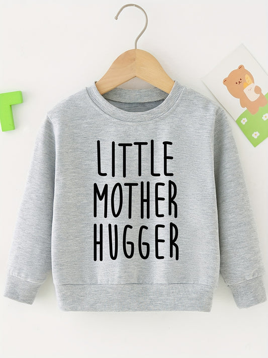 Mother Print Sweatshirt Boy's Casual Graphic Crew Neck Pullover