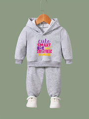 Kid's 2pcs Smart Print Long Sleeve Outfit Hoodie & Pants Set