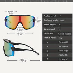 Colorful Large Frame Sports Sunglasses for Men
