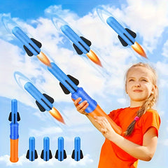 Hand Powered Rocket Launcher Toy Outdoor Fun Prank Gag Gift Durable