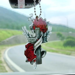 2D Acrylic Rose Flower Car Accessories - Rearview Mirror & Bag Beautification