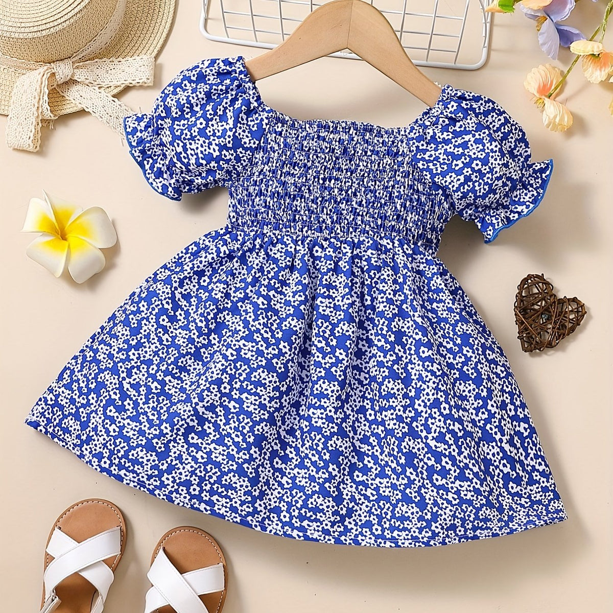 Baby Girls Floral Print Dress for Summer Fun