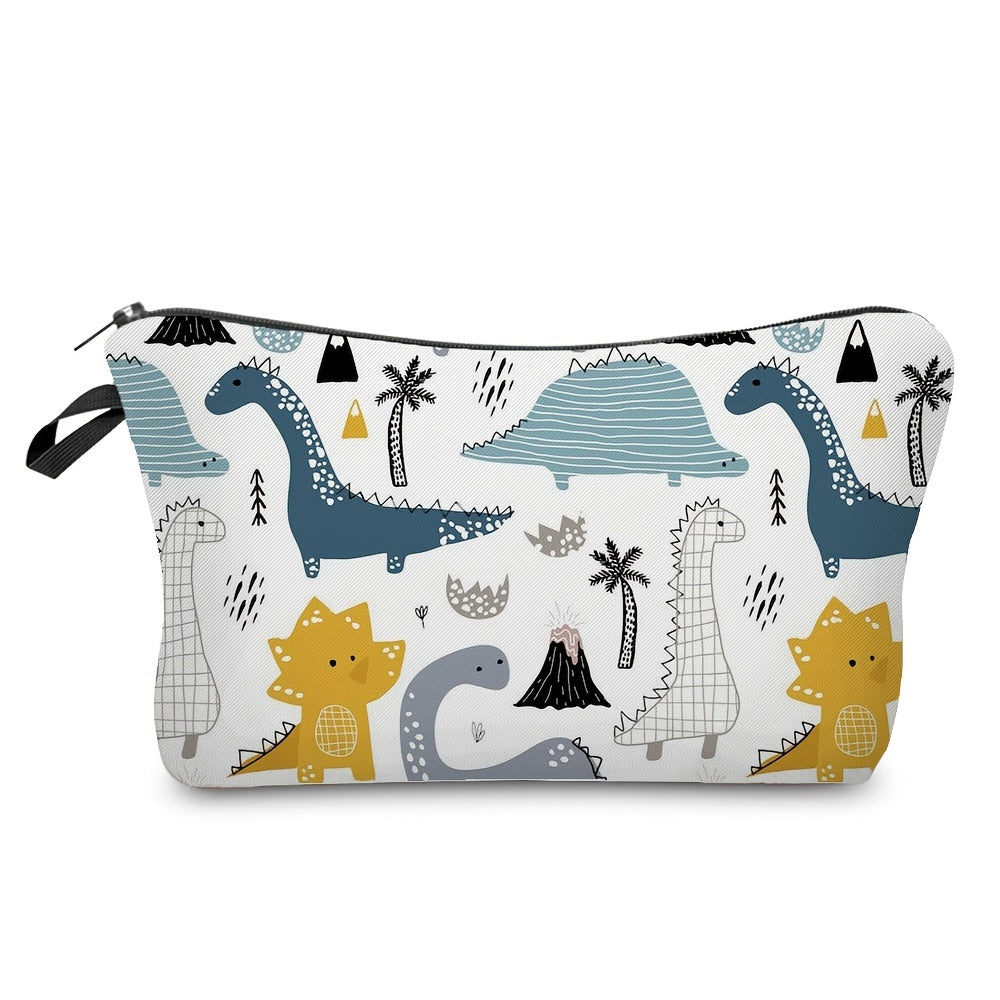 Dinosaur Pattern Zipper Storage Bag Cosmetic Makeup Pouch