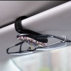 Car Sunglasses Clip Soft Ceramic Artificial Diamond Female Car Visor Clip