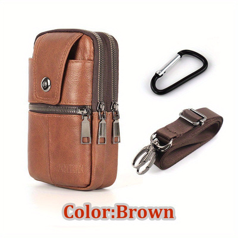 Men's Travel Shoulder Bag Crossbody Purse Leather Waist Pouch