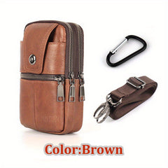 Men's Travel Shoulder Bag Crossbody Purse Leather Waist Pouch