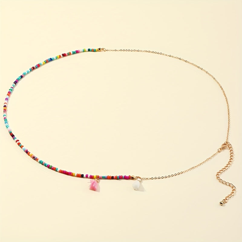 Colorful Tassel Bead Waist Chain Bohemian Style Body Chain