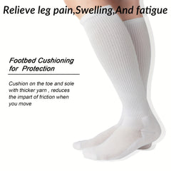 6 Pairs Men's Bamboo Compression Socks Moisture Wicking Knee High Socks