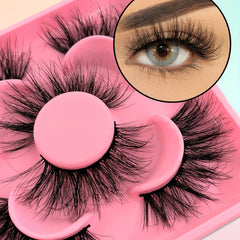 3 Pairs Fluffy Faux Mink False Eyelashes Wispy Natural Look