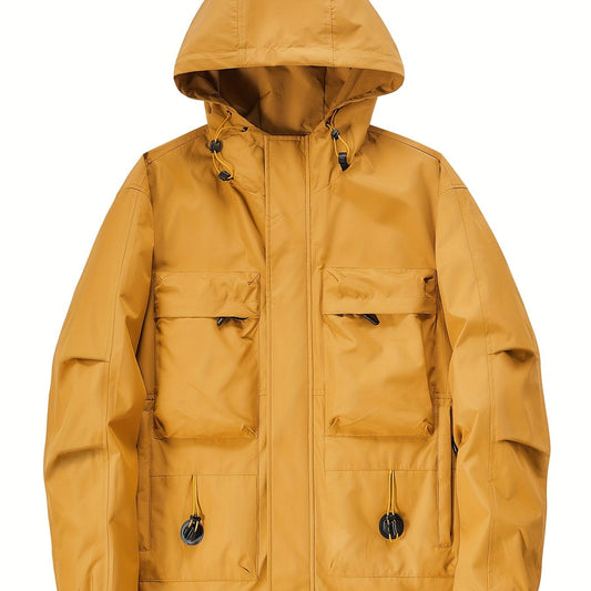 Men's Hooded Windbreaker Jacket for Autumn & Winter