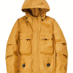 Men's Hooded Windbreaker Jacket for Autumn & Winter
