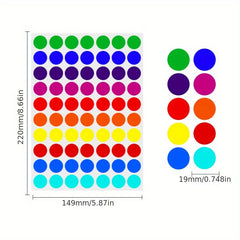 700pcs Colored Dot Stickers Round Coding Labels Circle Dots Labels Stickers