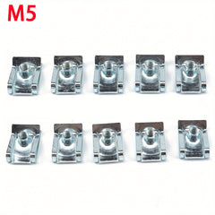 10pcs Manganese Steel Clip Nut Reed U Nuts Fastener Assorted Kits for Motorcycle