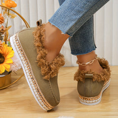 Women's Casual Thickened Warm Snow Shoes with Comfortable Bottom