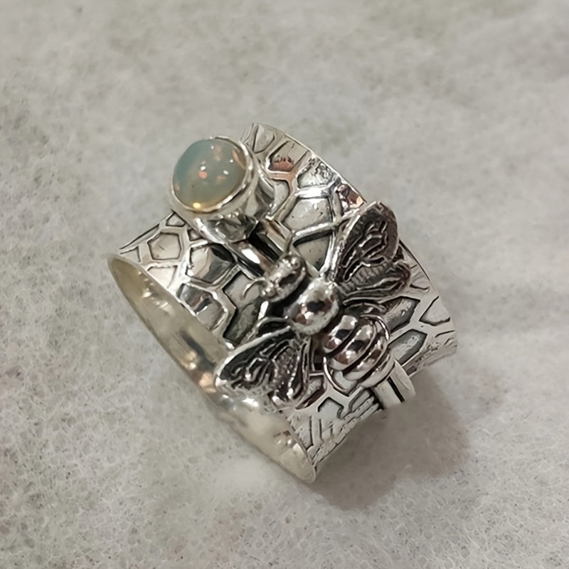 Vintage Style Bee Band Ring Boho Style Finger Ring