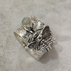 Vintage Style Bee Band Ring Boho Style Finger Ring