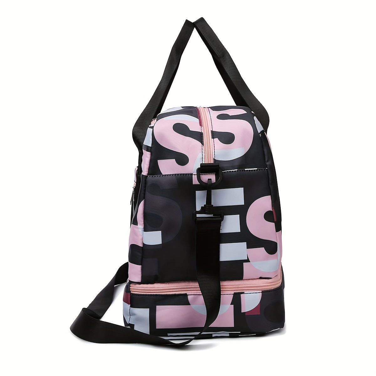 Compact Gym Bag With Oxford Fabric Letter Print