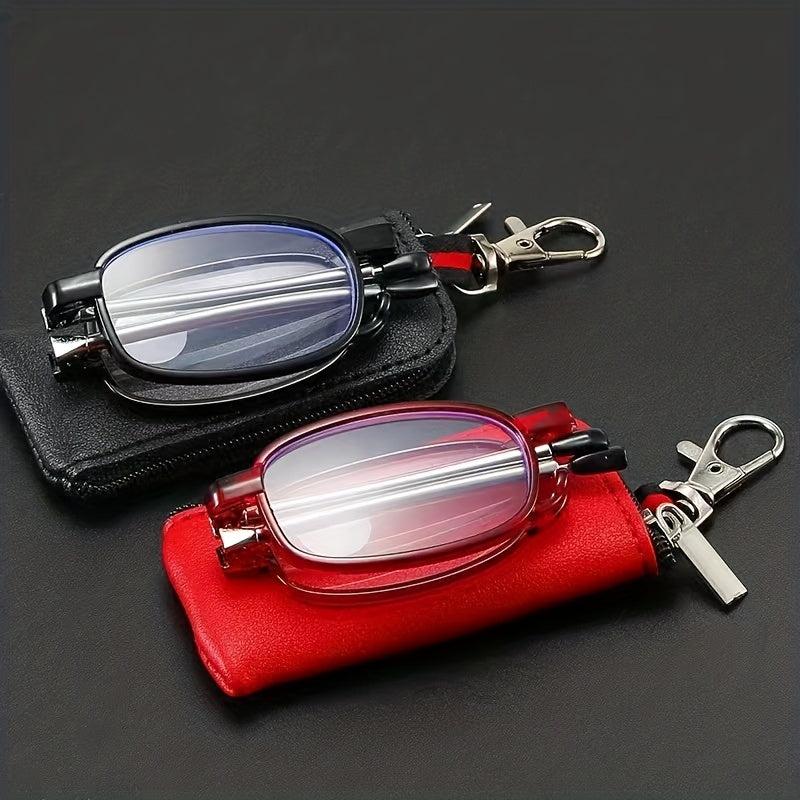 Foldable Anti Light Reading Glasses With Case