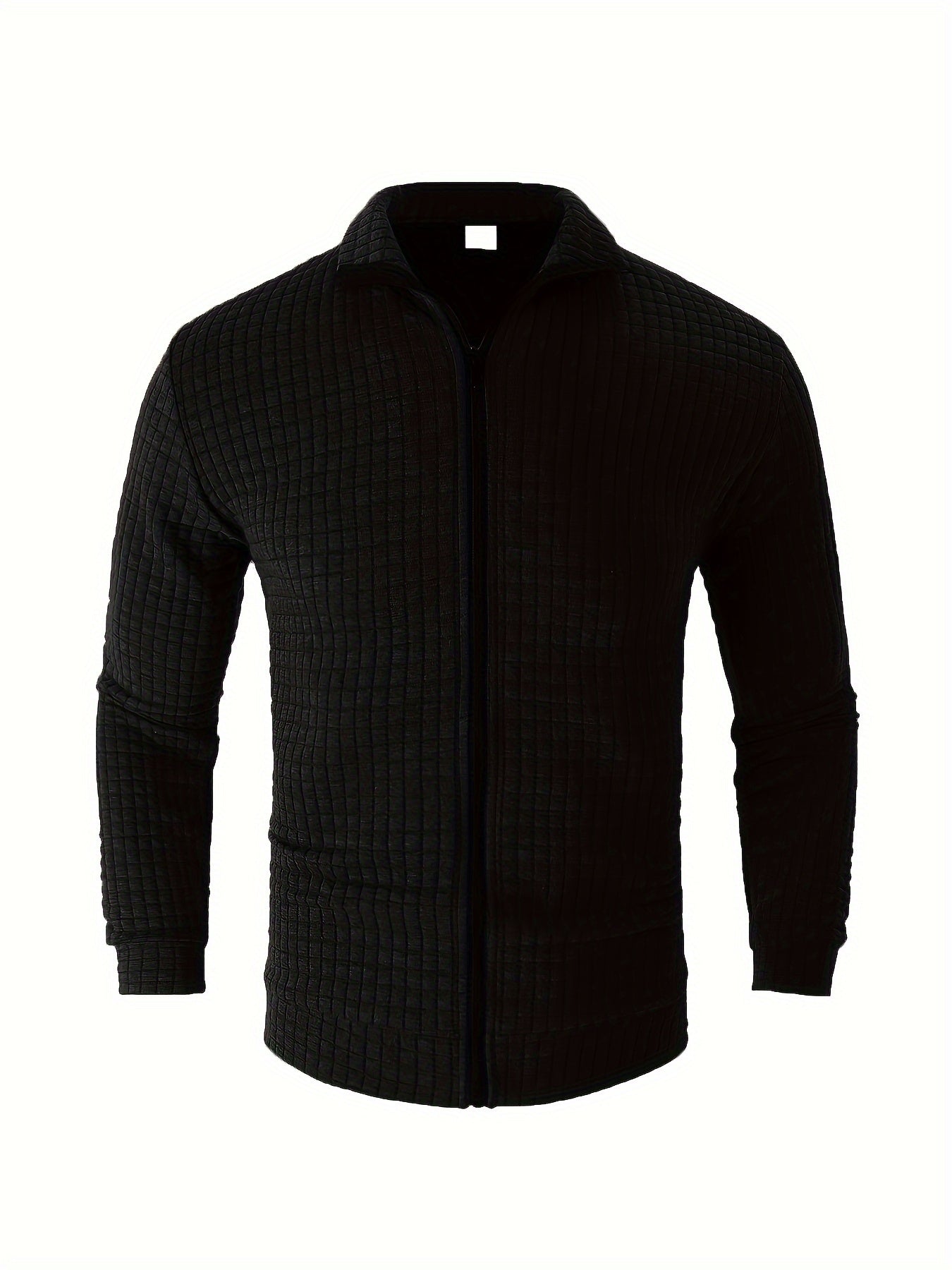 Men's Zipper Stand Collar Cardigan Warm Jacket