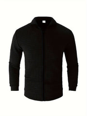 Men's Zipper Stand Collar Cardigan Warm Jacket
