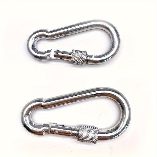 2pcs D-shaped Metal Buckle Spring Hook for Camping Hiking