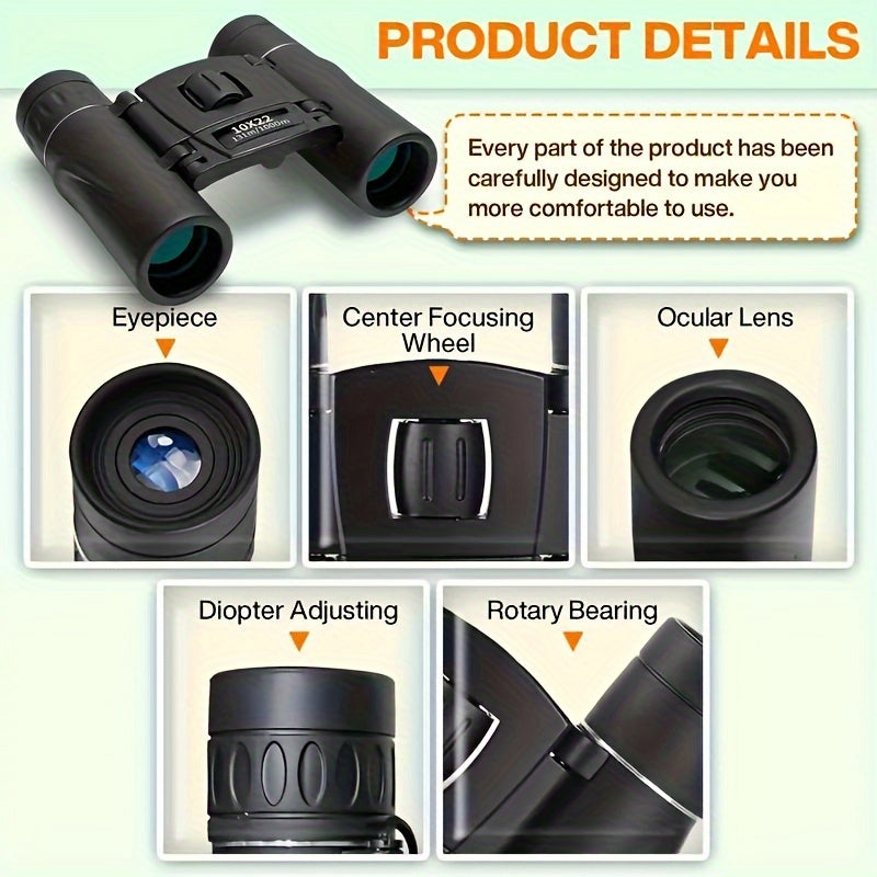 Portable 10x 22 HD Binoculars Lightweight