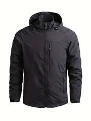 Men's Lightweight Waterproof Windbreaker Hooded Jacket