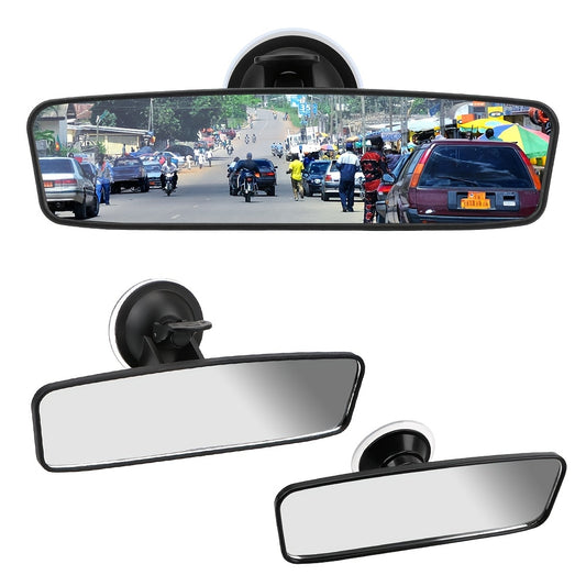 Car Rear Mirror Wide Angle 360 Rotation Suction Cup Interior Rear View Mirror