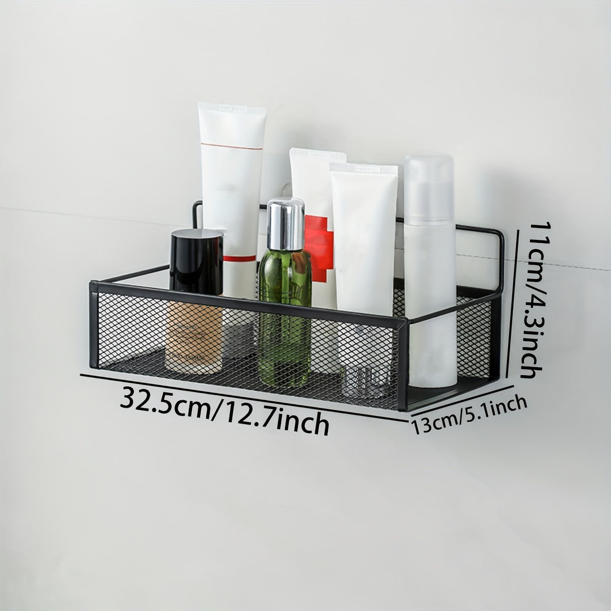 Wall-mounted Grid Storage Rack for Kitchen Supplies & Spices