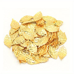 Gold Leaf Shape Pendants Beads for DIY Jewelry - 20/50/100 pcs