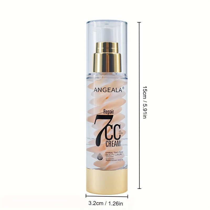 Two Tone Spiral Makeup Primer CC Cream Even Skin Tone Full Coverage Long Lasting