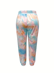 Women's Plus Tie Dye High Rise Tapered Leg Trousers