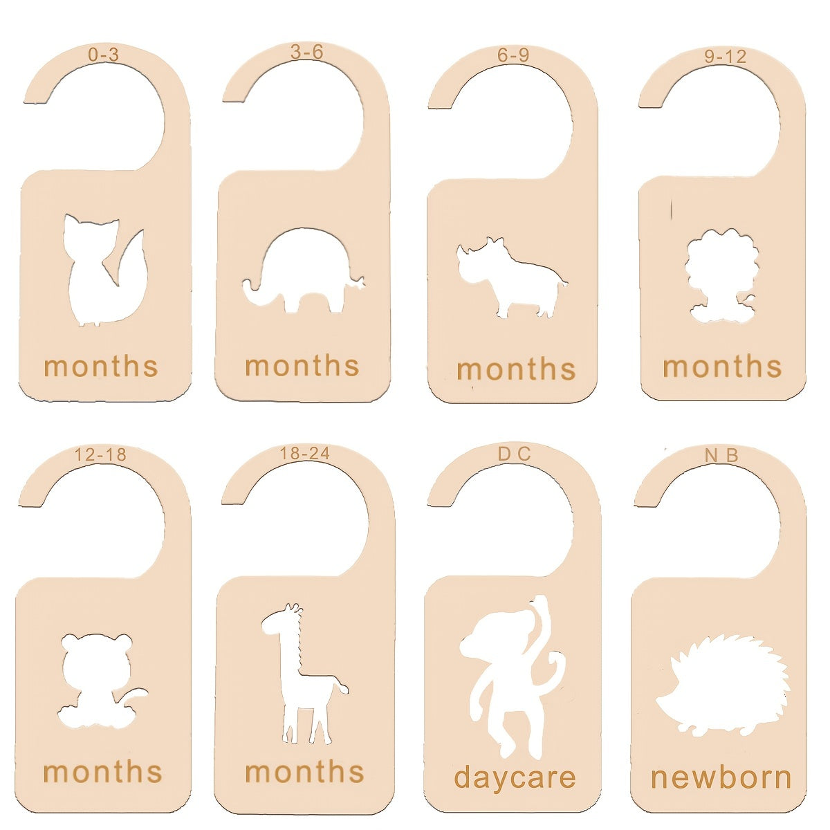 8pcs Animal Theme Baby Closet Dividers for Infant 0-24 Months