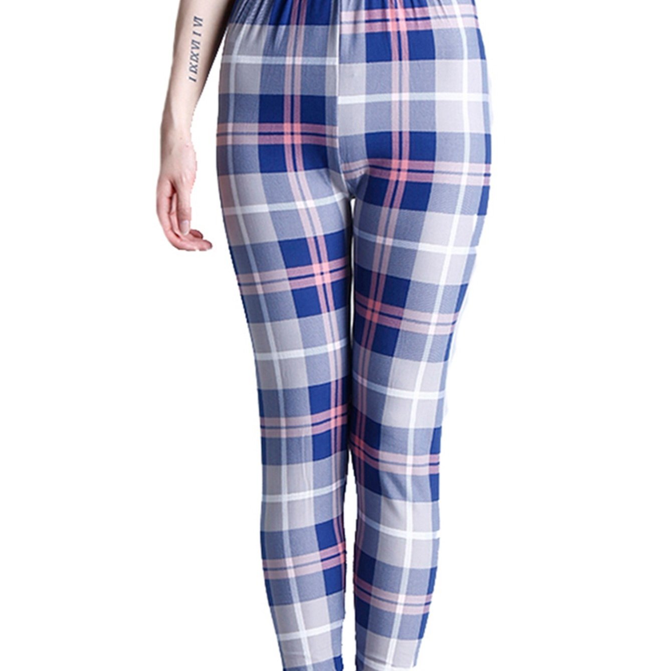 Plaid Print Leggings for Women