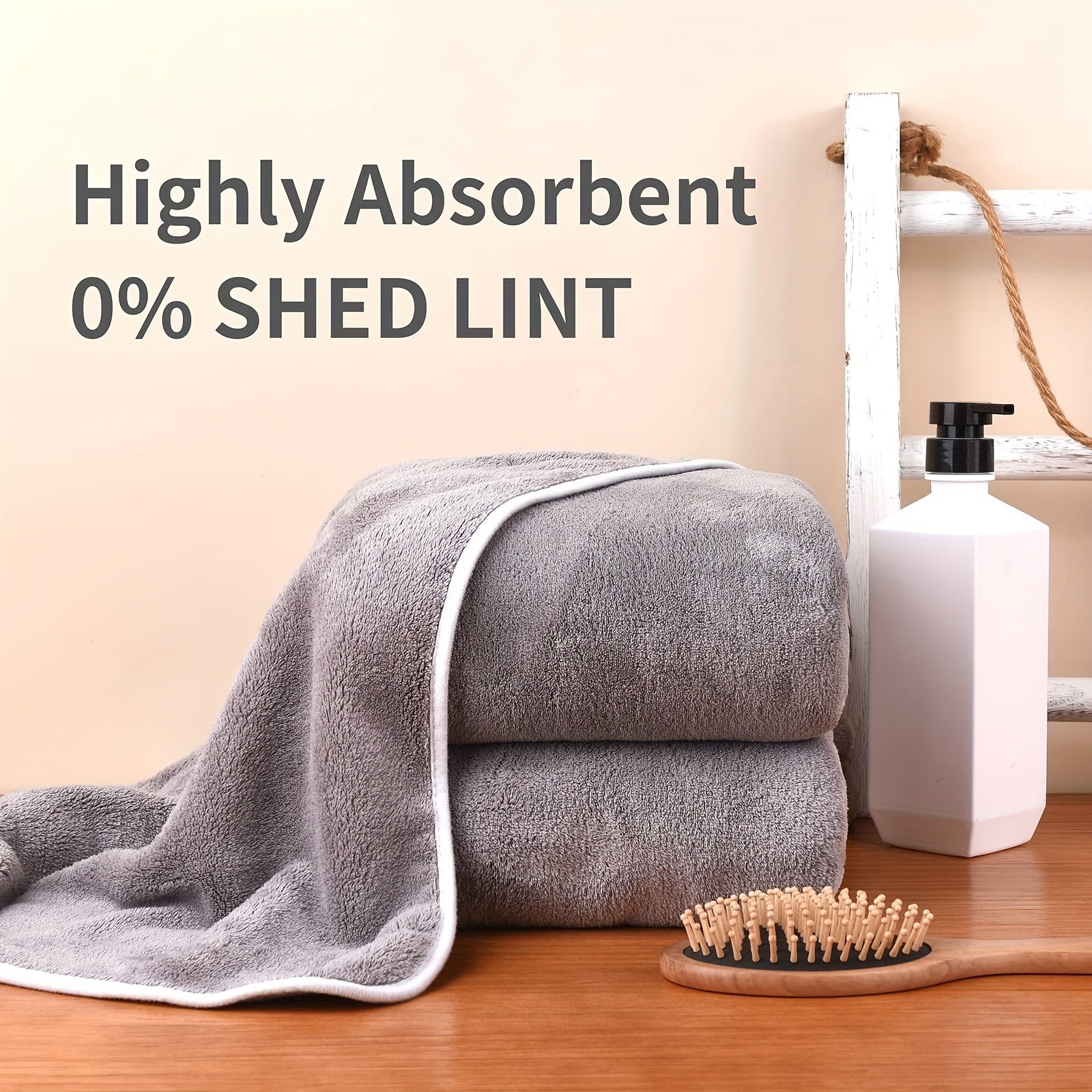 3pcs Microfiber Bath Towels 70 X 140cm Portable Absorbent & Quick Drying