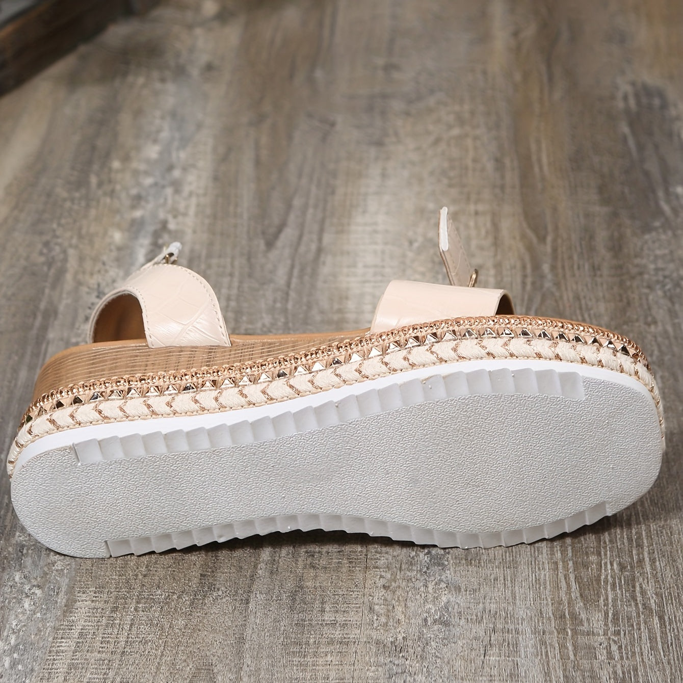 Women's Studded Platform Sandals Ankle Strap Espadrille Shoes